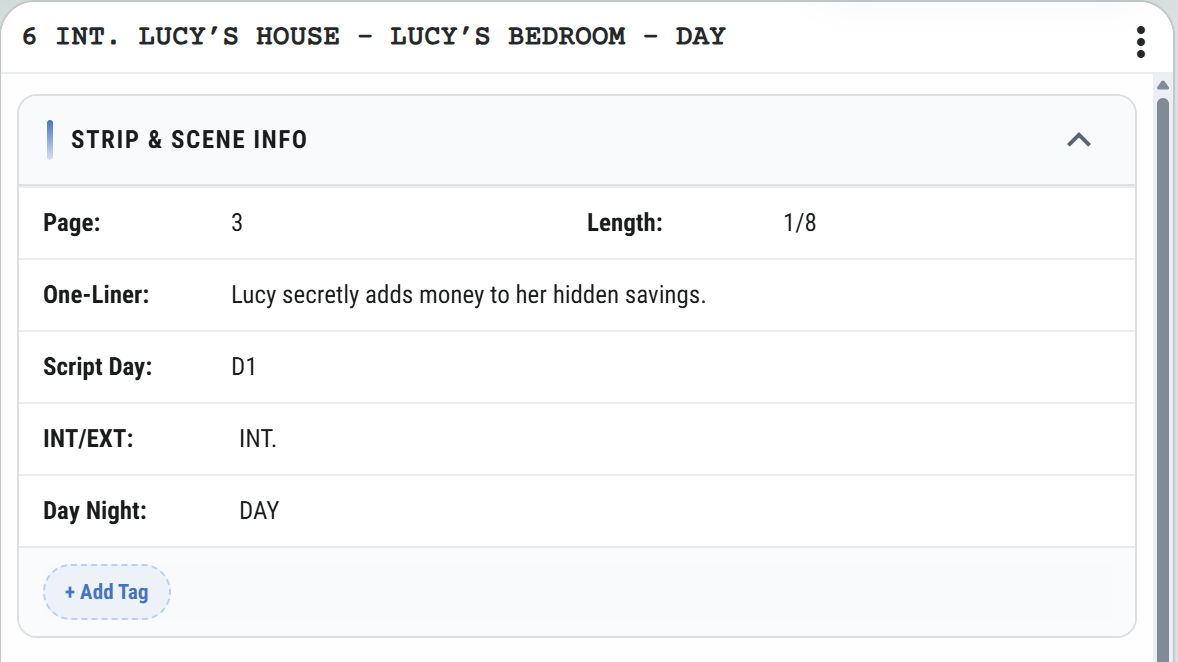 MoviePrepper Update Scenes screen for matching scenes between script revisions